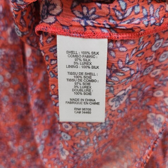 5/$100 SALE - Rebecca Taylor 100% Silk Floral Amanda Print Top - Picture 9 of 9